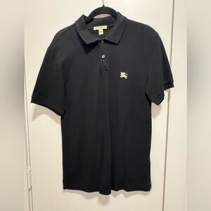 Burberry Brit Men’s Small Solid Black Polo Logo Shirt